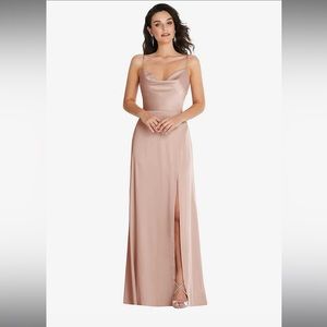 Dessy Toasted Sugar Satin Bridesmaid Dress